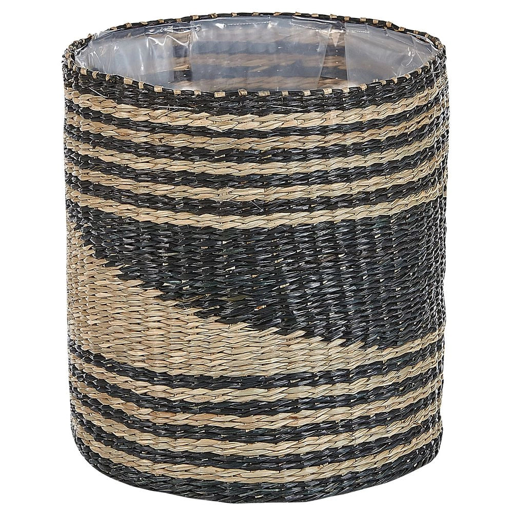 Set di 3 vasi per piante in alghe naturali con fodera per interni stile Boho