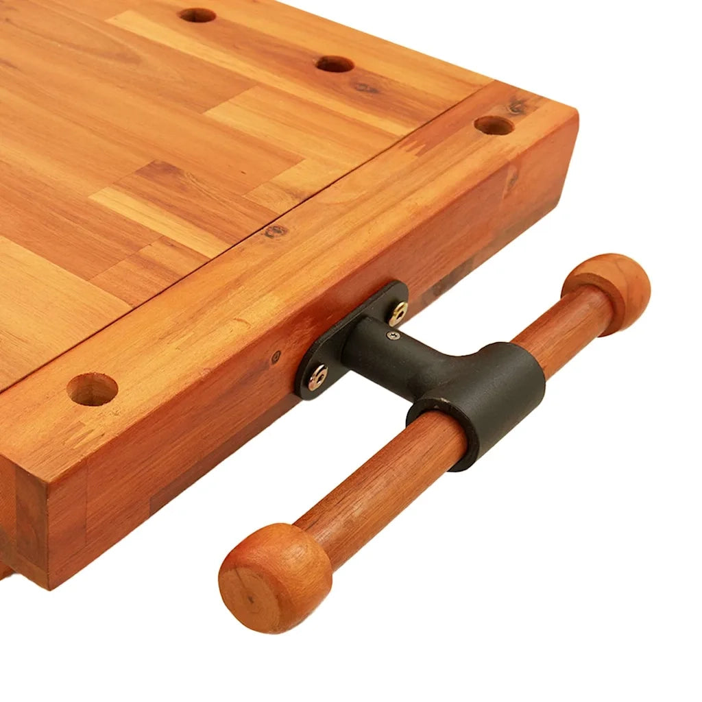 Banco da Lavoro con Morsa 52x44x9,5 cm Legno Massello di Acacia CFW4824418
