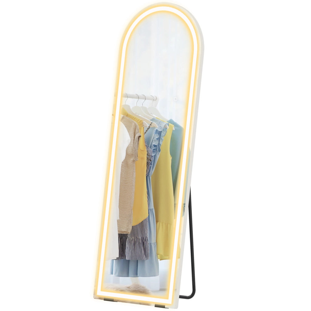 Specchio da Parete con Luci LED ¨C zephmum ¨C Bianco 150x50cm