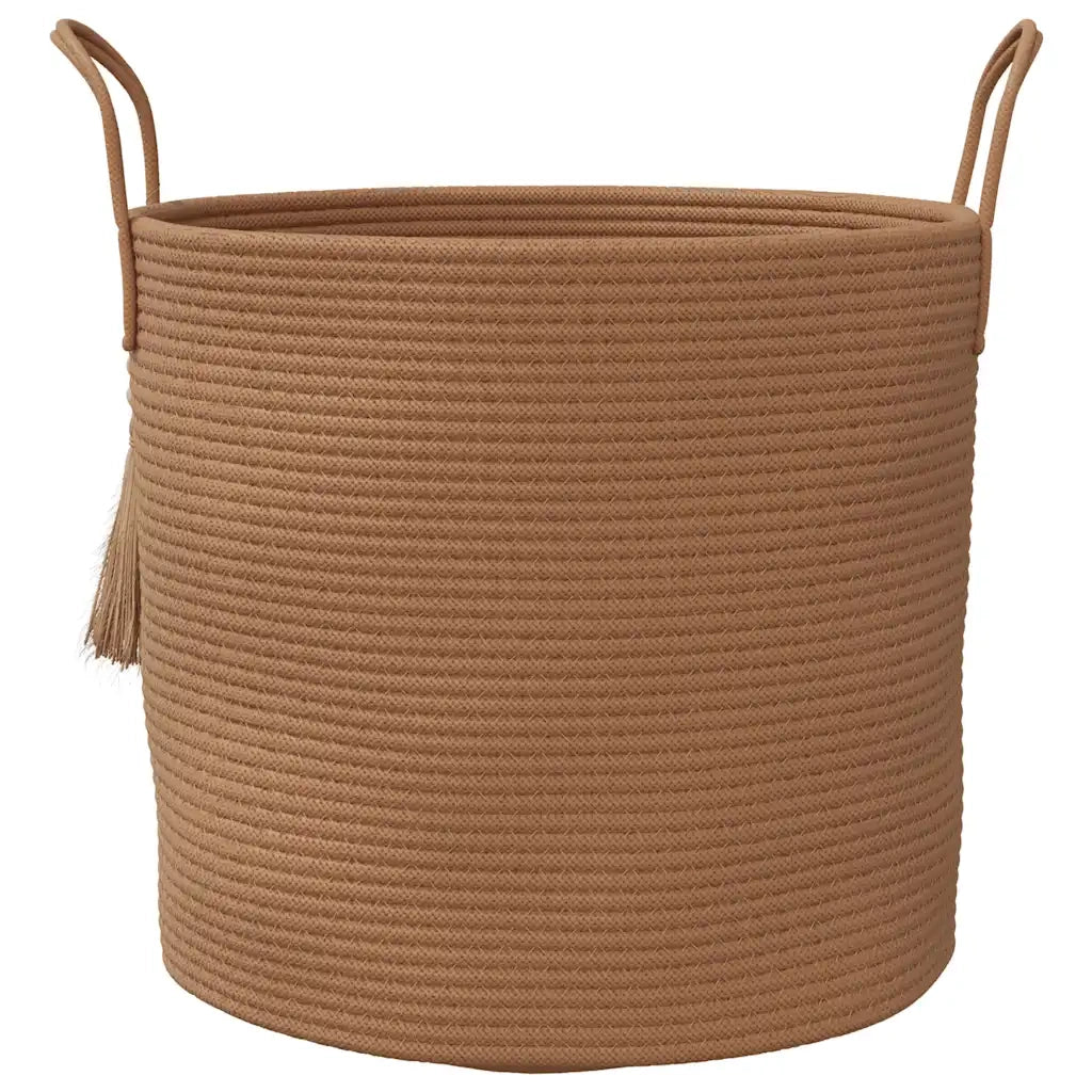 Cestino Portaoggetti Marrone Ø40x35 cm in Cotone 358496