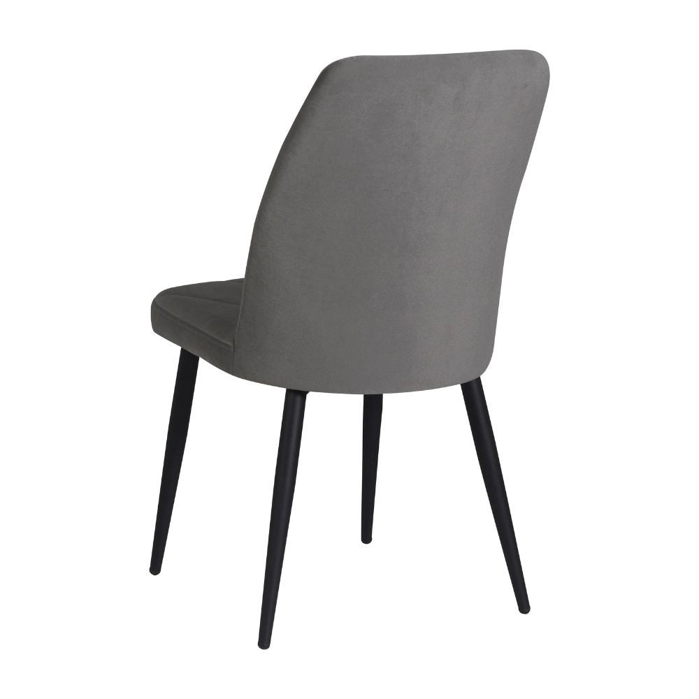 Set 4 Sedie Vika tessuto grigio con trama geometrica e piedi neri - Eleganza e comfort