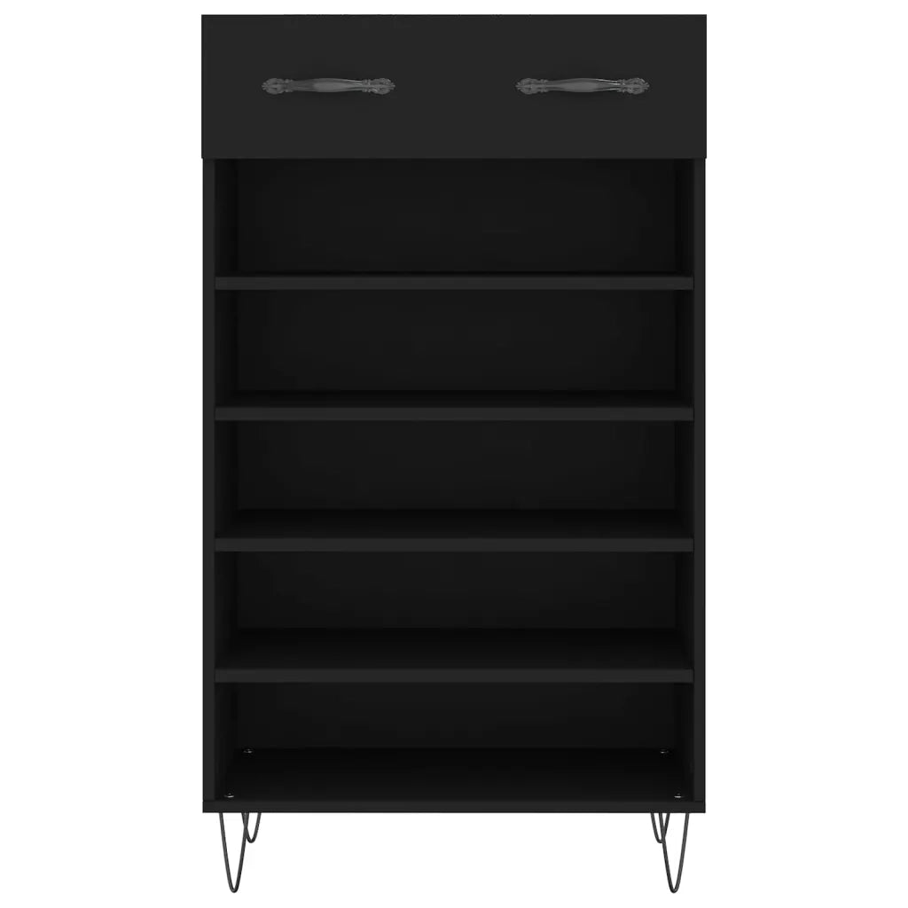 Scarpiera Nera 60x35x105 cm in Legno Multistrato 829605