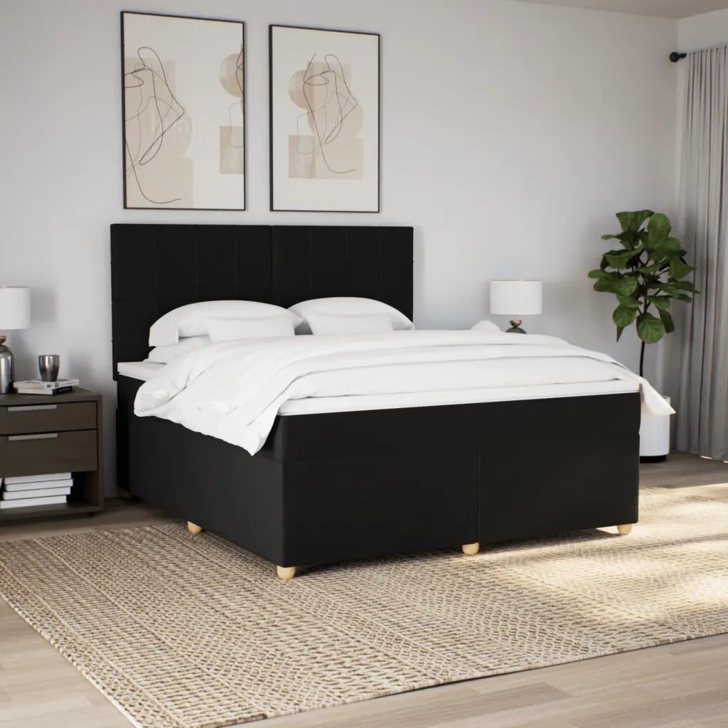 Giroletto a Molle con Materasso Nero 180x200 cm in Tessuto 3293661