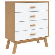 Cassettiera in legno massello in stile scandinavo 76,5 x 39 x 90 cm ampio spazio contenitivo design bianco 02_0047357