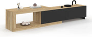 RAPHAEL Mobile TV estensibile a 2 ante in legno e nero 140-200 cm
