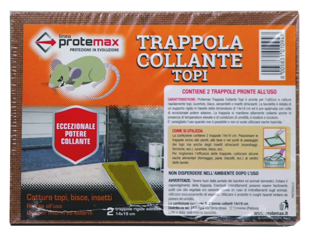 TRAPPOLA TAVOLETTA TOPI  MINY BLISTER PZ 2 cm.15x20