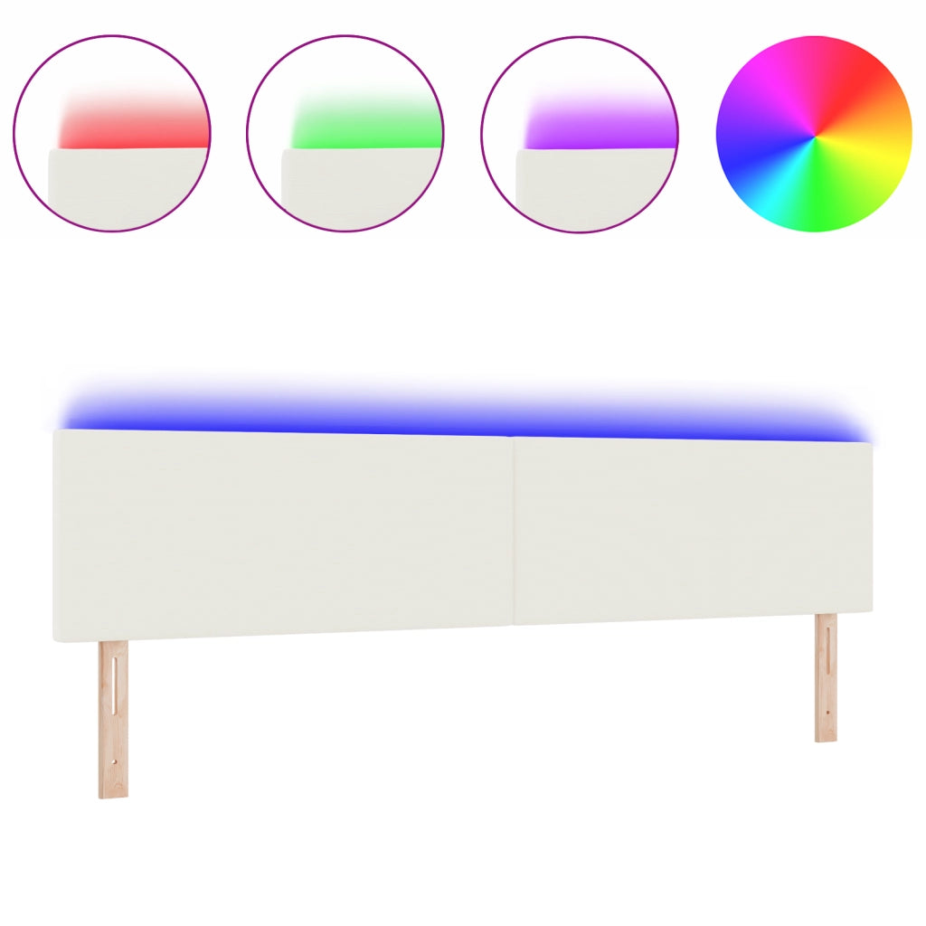 Testata LED Design Semplice  Crema 100 cm in Tessuto Corduroy