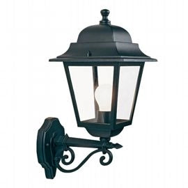 Applique in alluminio pressofuso con diffusori in vetro trasparente - Altezza max lampada 210mm - IP43 nero