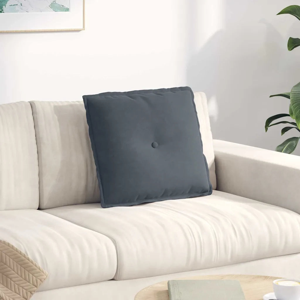 Cuscino per Schiena Grigio scuro 50 x 45 cm Tessuto in Cords