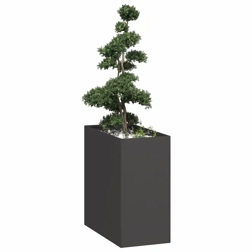 Fioriera | Cassetta per fiori | Vaso Nera 40x80x80 cm in Acciaio