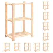 Scaffali portaoggetti a 3 livelli 10 pezzi 60 x 38 x 90 cm pino 150 kg beige 02_0045721
