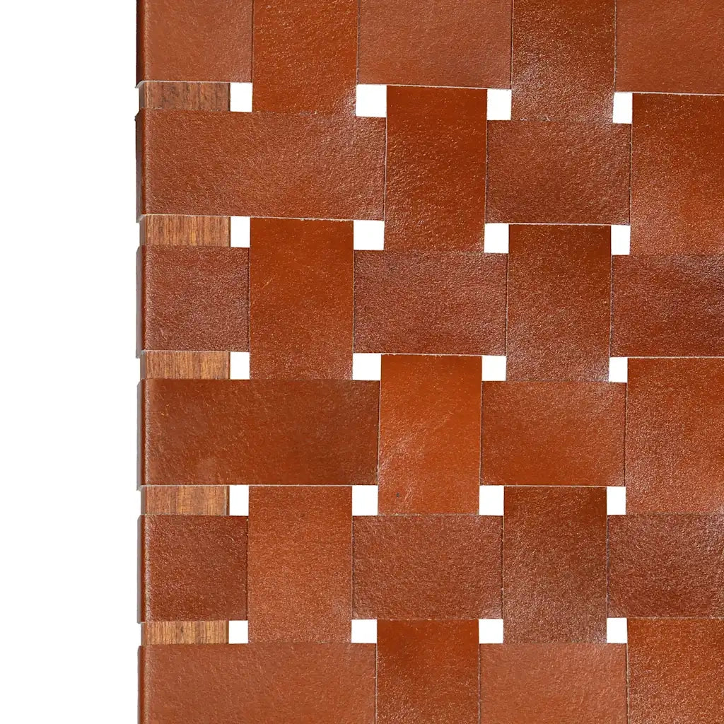 Sedia Pieghevole a Strisce Incrociate Marrone in Vera Pelle CFW8736578