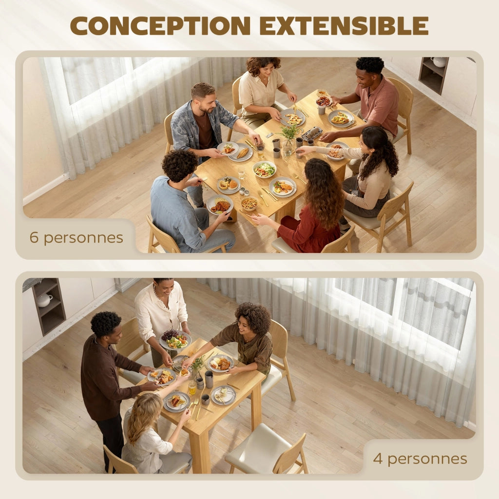 Tavolo da pranzo allungabile rettangolare ¨C zephmum ¨C 70-140 cm, legno naturale