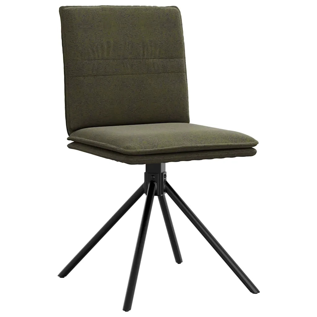 Sedia da Pranzo Verde Militare in Similpelle Scamosciata 4101281