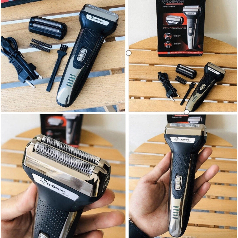 Trade Shop - Rasoio Elettrico Regolabarba Rasatura Viso Rifinitore Batteria Senza Fili Gm7723 -