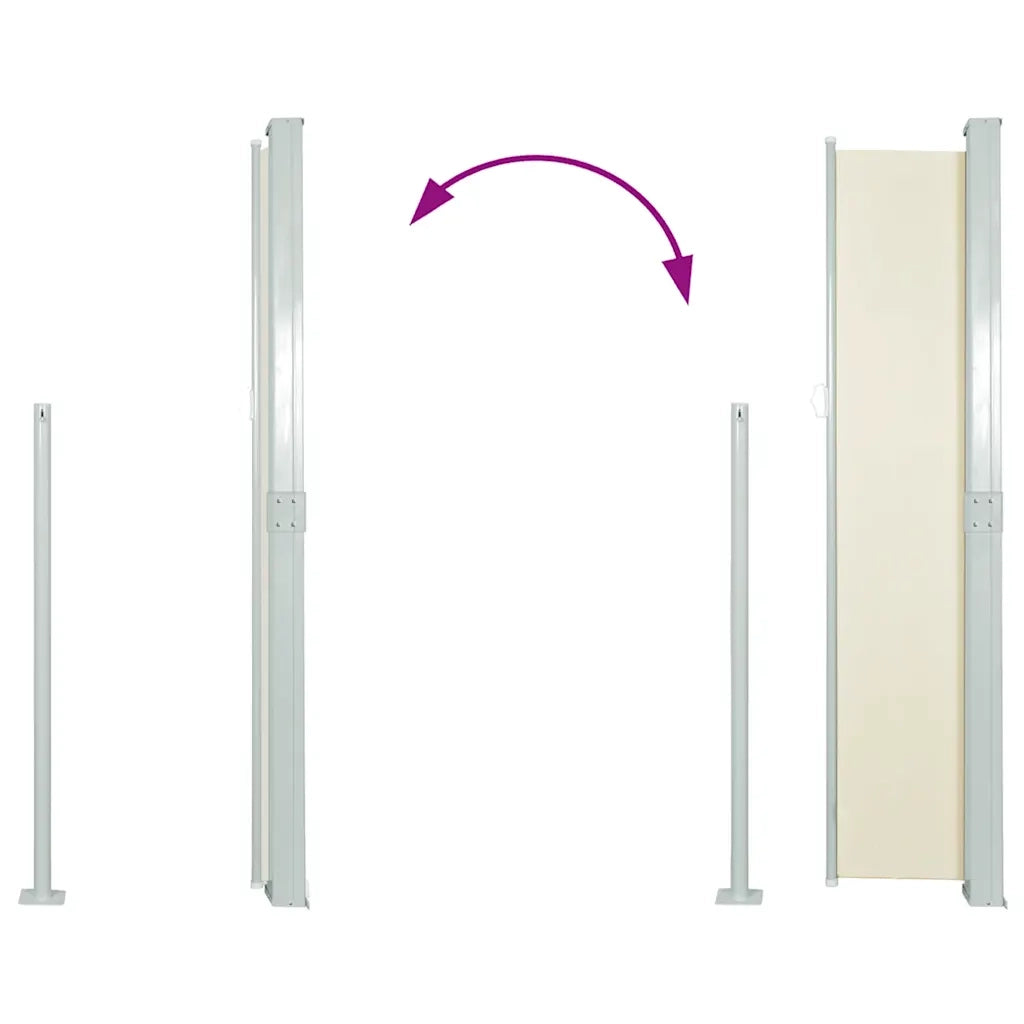 Tenda Laterale Retrattile per Patio 170x300 cm Crema 48365