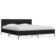 Letto matrimoniale | Letto per adulti | Giroletto Nero 200x200 cm in Legno Multistrato e Metallo