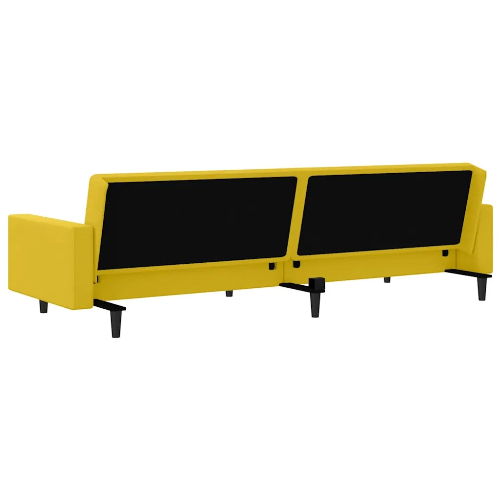 Divano letto | Sof¨¤ letto | Letto singolo a 2 Posti Giallo in Velluto
