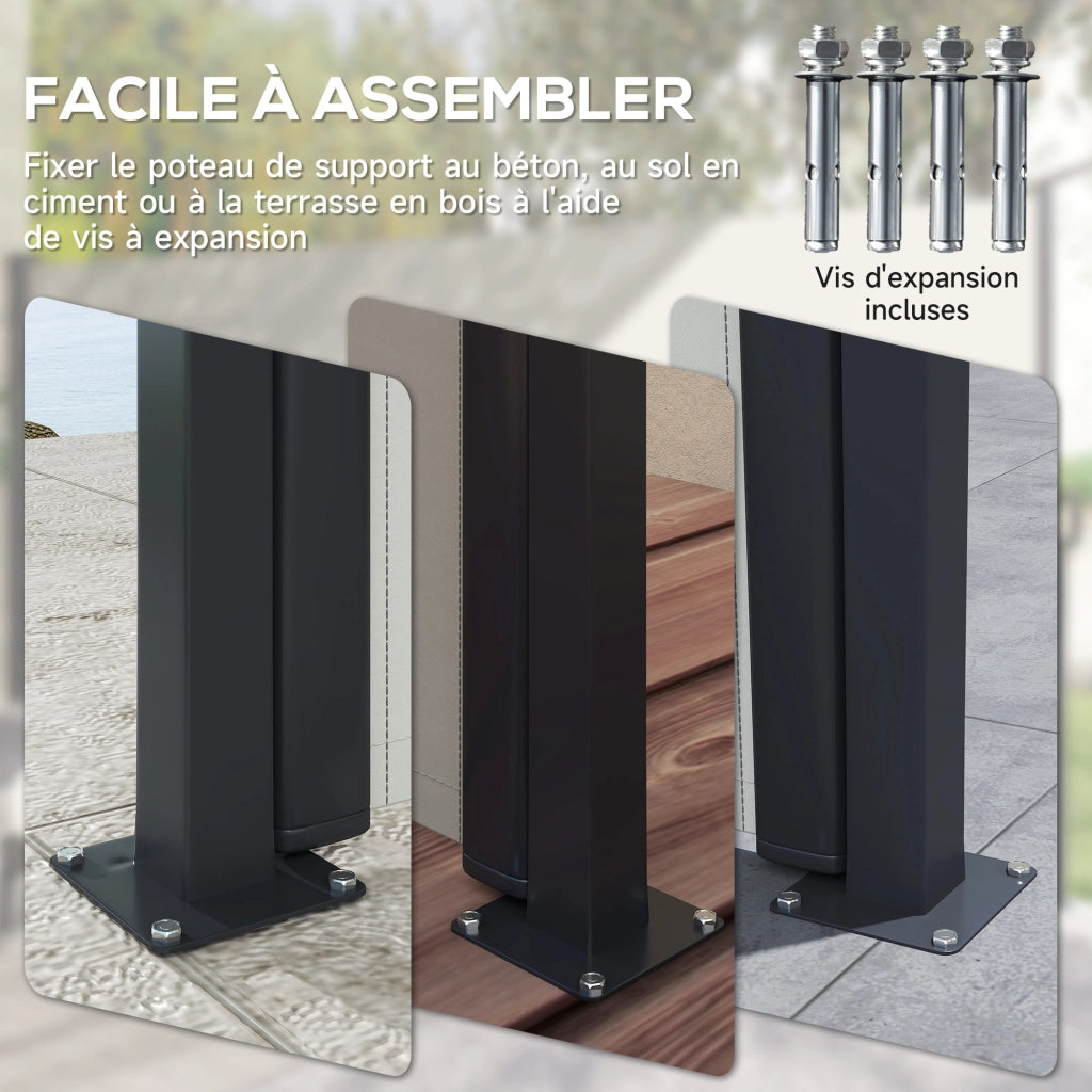 Paravento retrattile ¨C zephmum ¨C Grigio 4x1.6 m