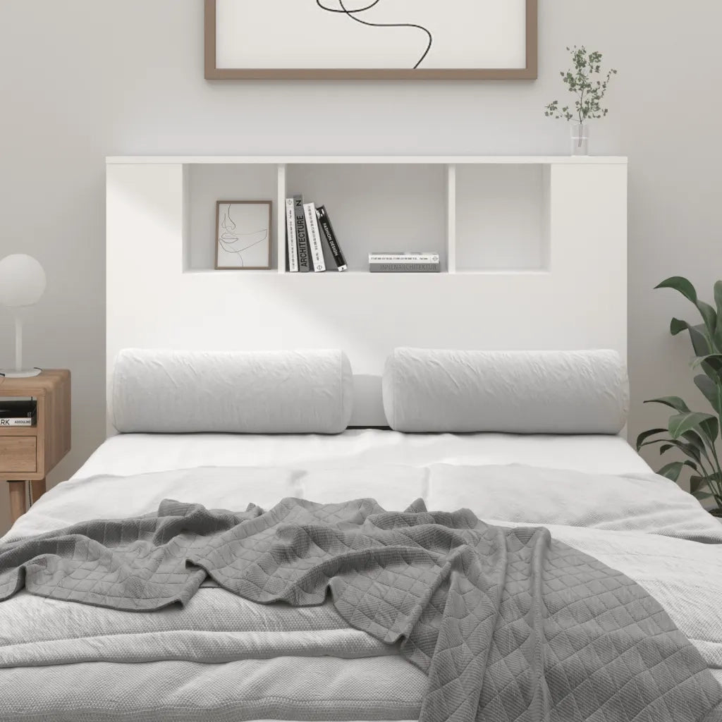 Mobiletto con testiera-Testiera con Contenitore bianco 120x18,5x102,5 cm