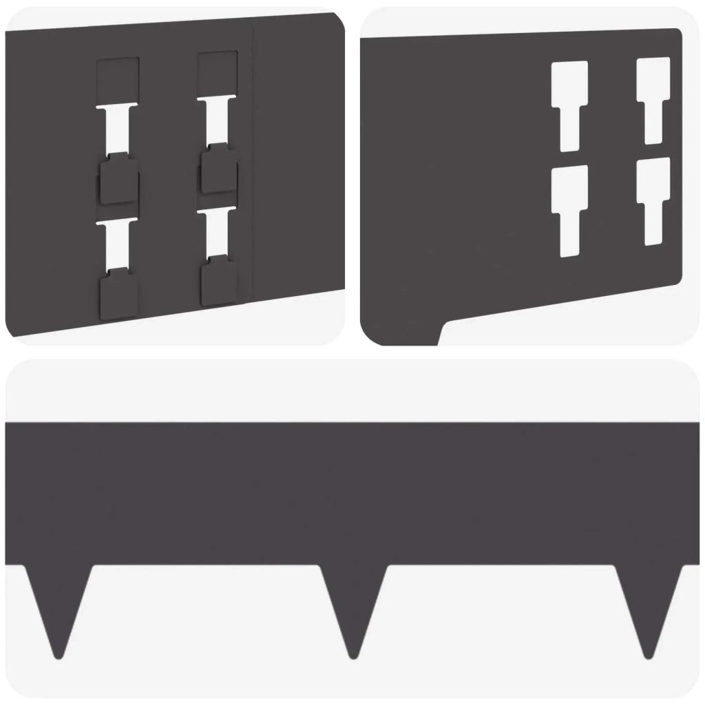 Bordura per Prato 30 pcs 100 x 15 cm Acciaio Nero 8008548