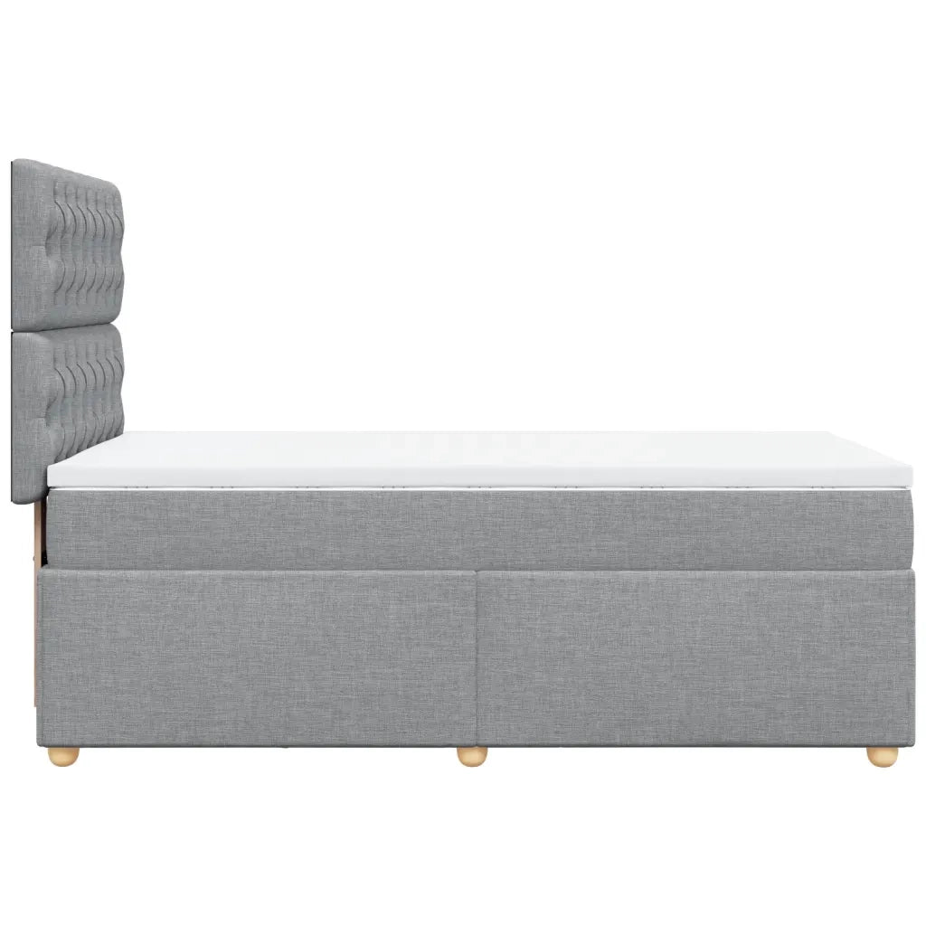 Giroletto a Molle con Materasso Grigio Chiaro100x200 cm Tessuto