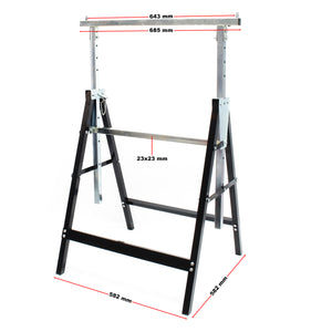 2x Cavalletti per ponteggi Telescopici Richiudibili Altezza regolabile 80-130cm Max 200kg Cantiere