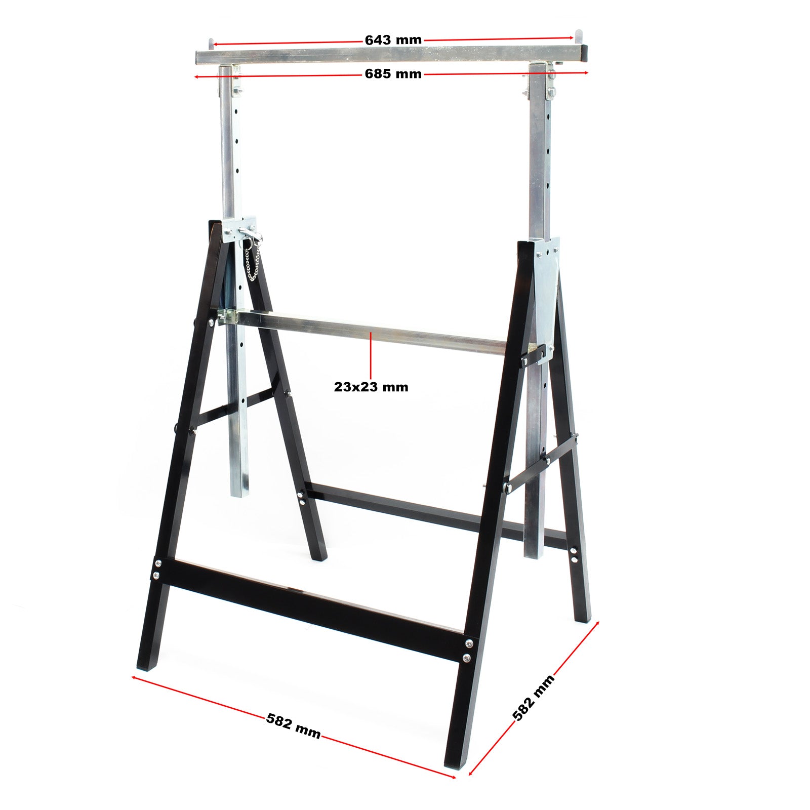 2x Cavalletti per ponteggi Telescopici Richiudibili Altezza regolabile 80-130cm Max 200kg Cantiere