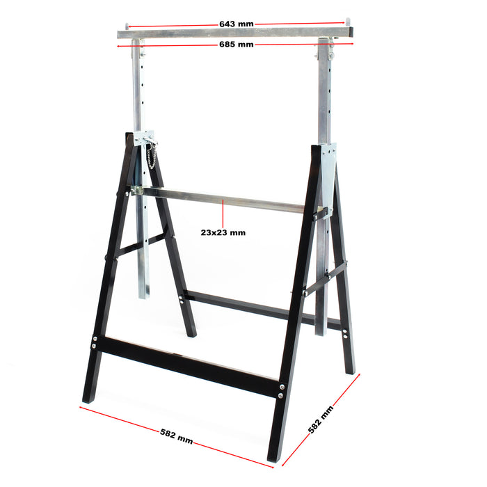 2x Cavalletti per ponteggi Telescopici Richiudibili Altezza regolabile 80-130cm Max 200kg Cantiere