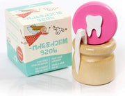Tappo per denti in legno con pinza e lettera del dentista - Conserva i denti da latte e lettera del dentista (Piccolo - Rosso) cassetto per conservare ricordi
