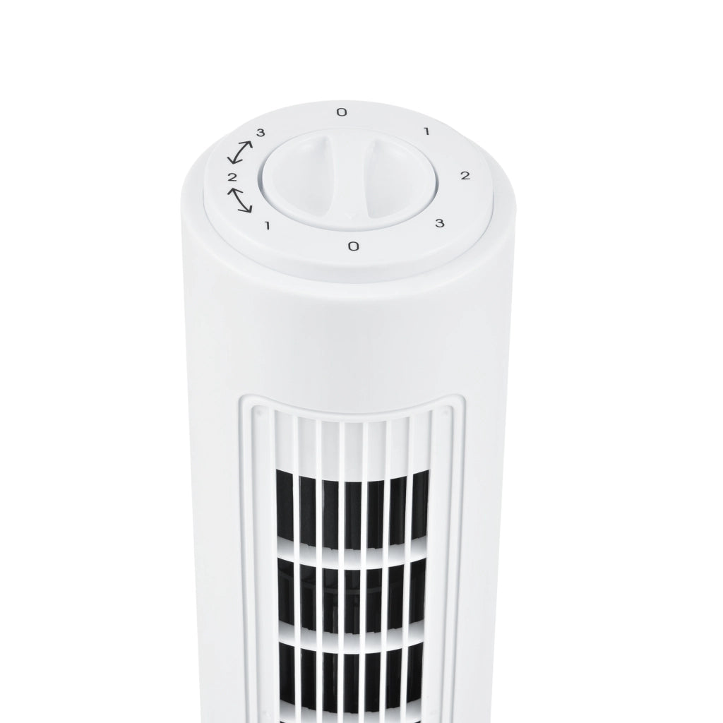 Ventilatore a Torre 73 cm Silenzioso con 3 Velocitá e Modalitá Oscillante Motore da 50W - Bianco