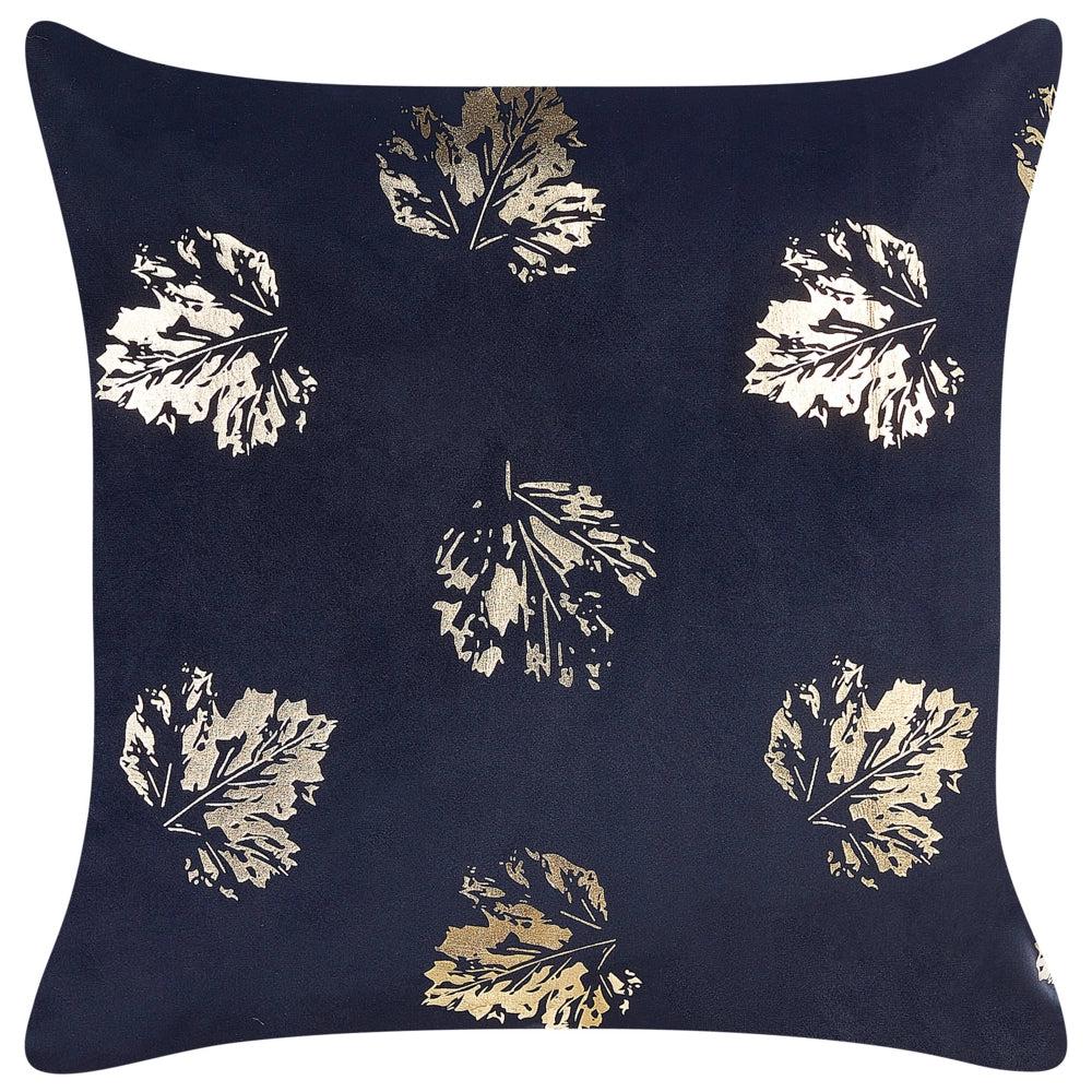 Set di 2 cuscini decorativi in velluto nero con motivo a foglie 45 x 45 cm Stampa in lamina d'oro Accessori decorativi