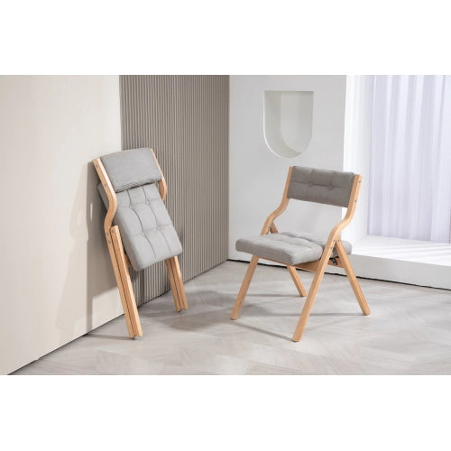 Sedie Pieghevoli Imbottite con Cuscino ¨C MINIMAL ¨C Set 2, Legno, Grigio