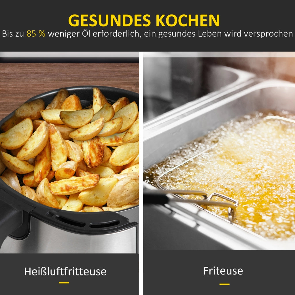 Friggitrice ad aria 6,5 L 1700W ¨C Minimal ¨C 2 scomparti, 8 programmi, LED, nero