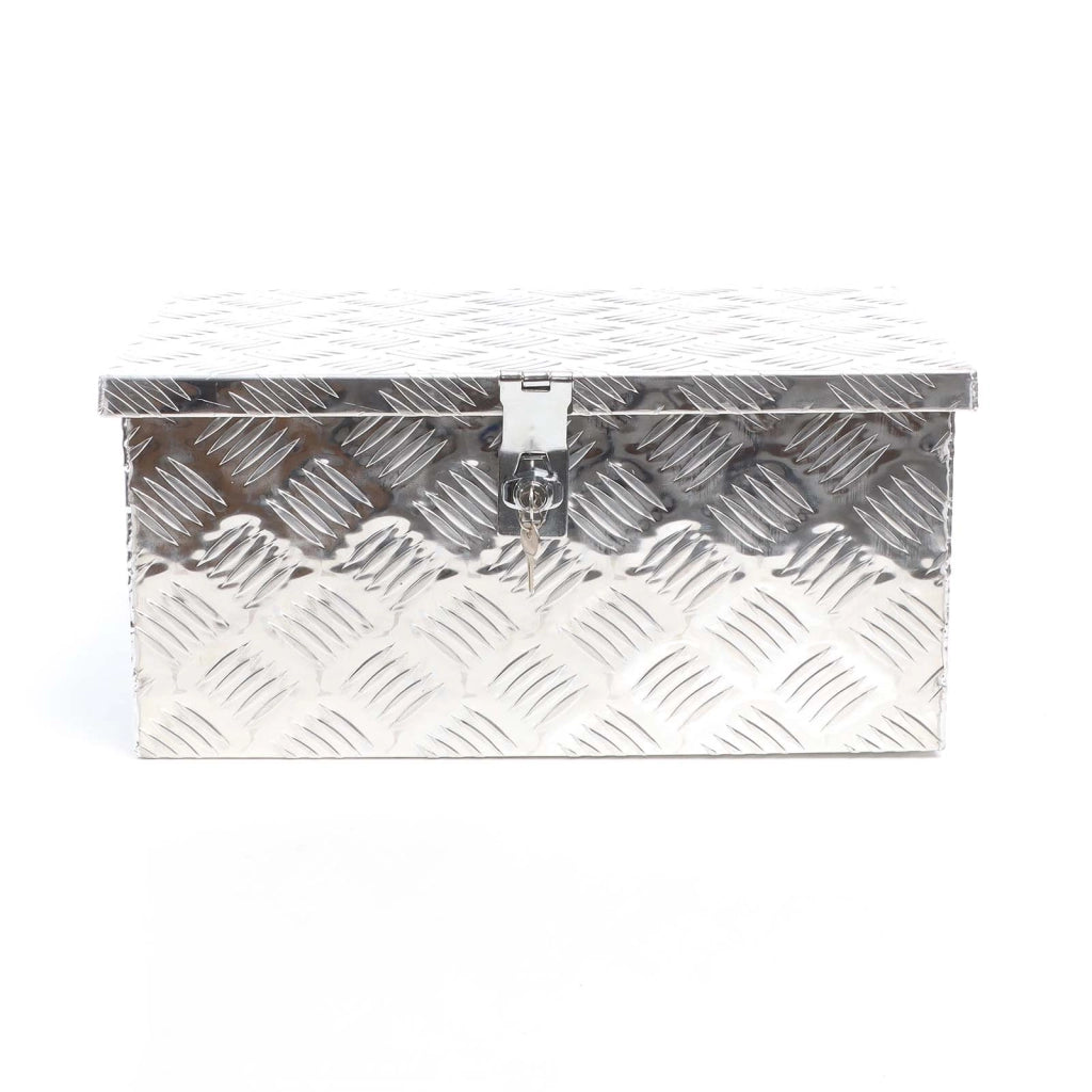 Cassetta portattrezzi in alluminio 50,8x30,5x24cm color silver con chiave