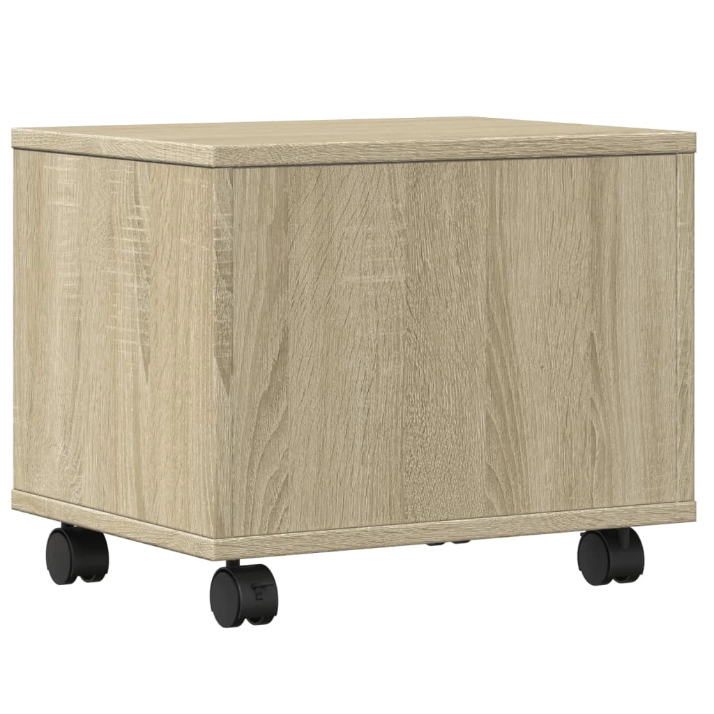 Supporto per stampante scrivania/mobile per ufficio con rotelle rovere Sonoma 41 x 32 x 34,5 cm marrone 02_0044766