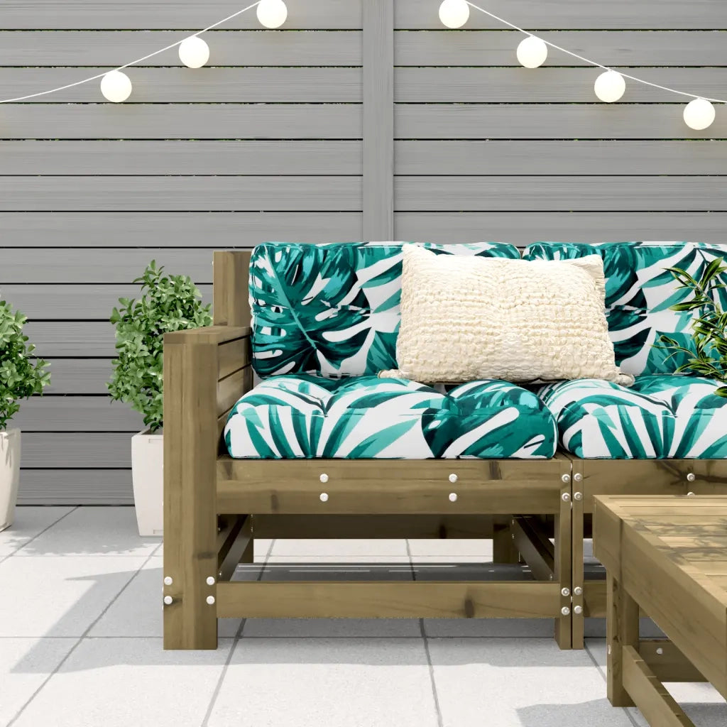 Divano da Giardino Senza Braccioli con Cuscini Impregnato Pino 844924