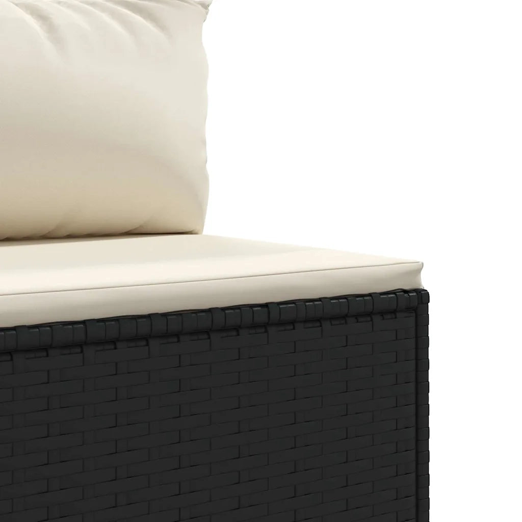 Set Divano da Giardino 6 pz con Cuscini Nero in Polyrattan 3308392