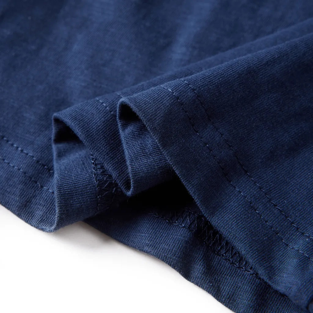 Maglietta Bambino Maniche Lunghe Blu Marino Mélange 116 12701