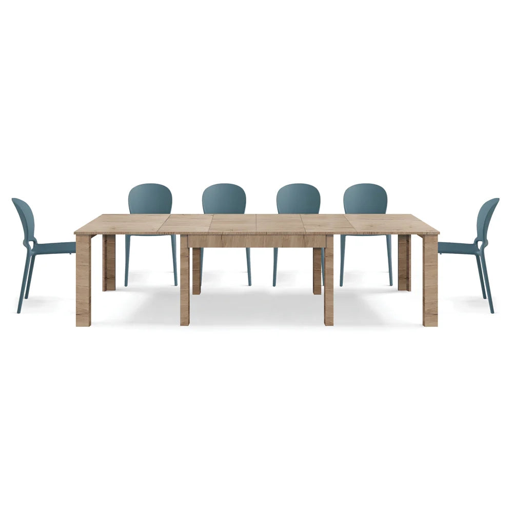 Tavolo allungabile da pranzo 160x90 fino a 320 cm Rovere Derby modello BRIO MADE IN ITALY design moderno ideale per cucina, soggiorno e sala da pranzo