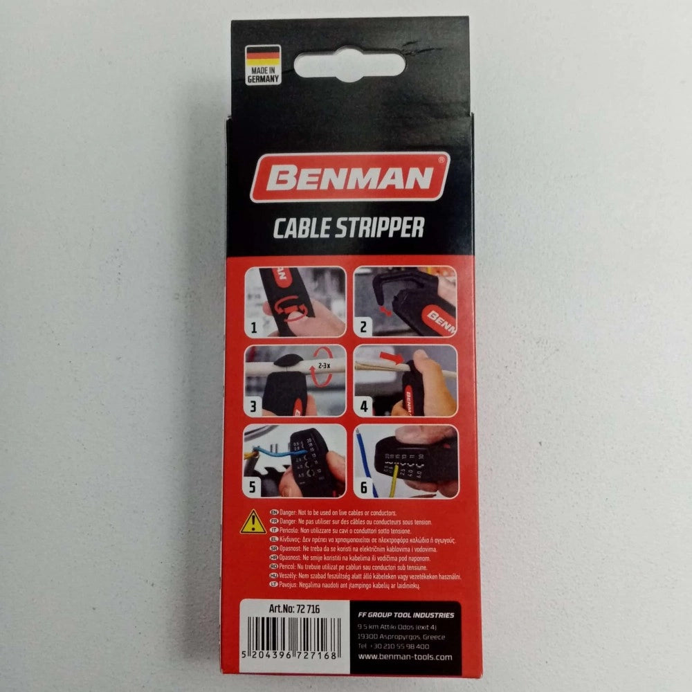 Benman spellafili per cavi tra 4 e 28mm di conduttori con sezione da 0,5 a 6,0 mm²