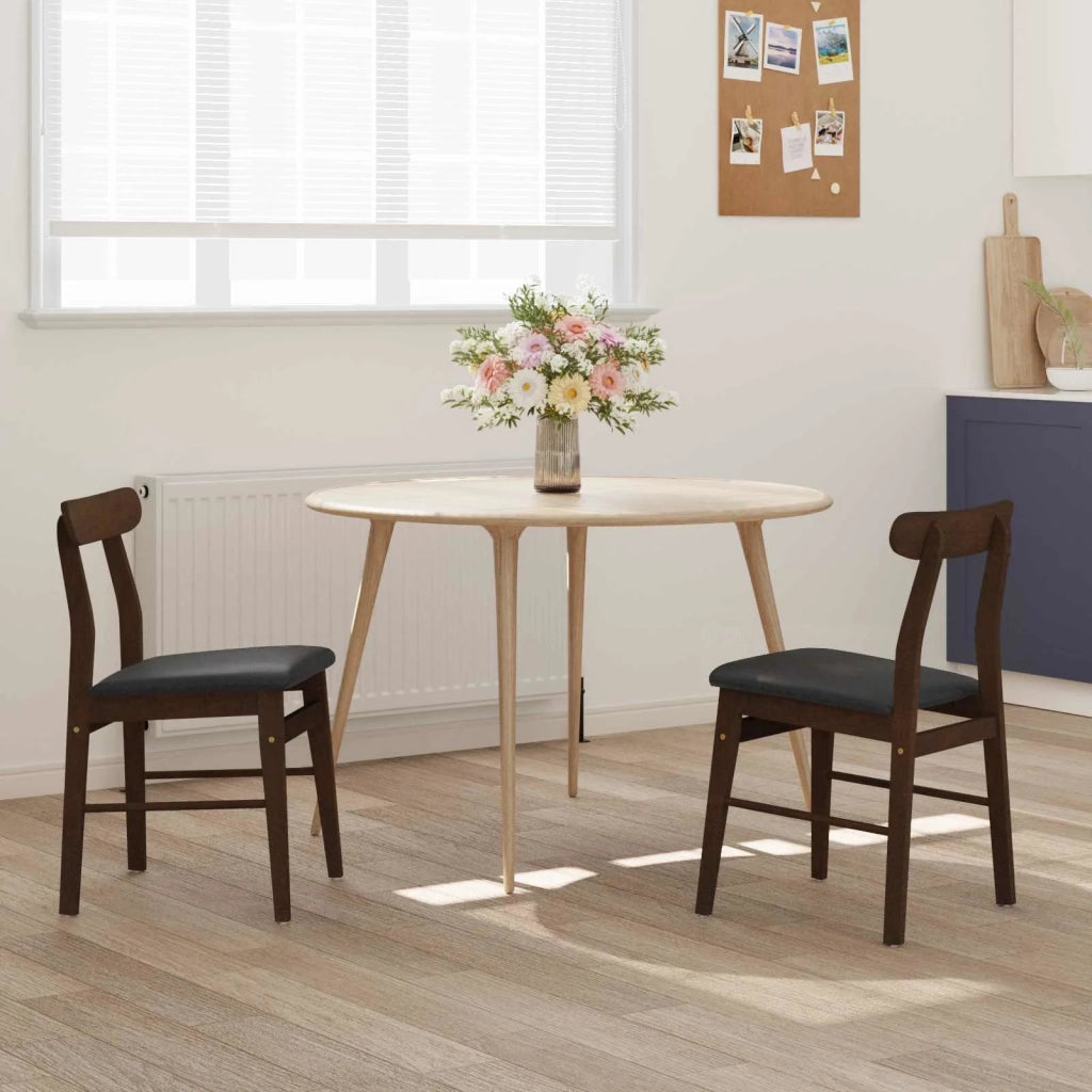 Sedia da pranzo 2 pcs Marrone scuro e Nero