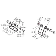 KIT STAFFE DI SUPPORTO ATTUATORE MINGARDI 2713835 STAFFA EURO 1 PER FISSAGGIO