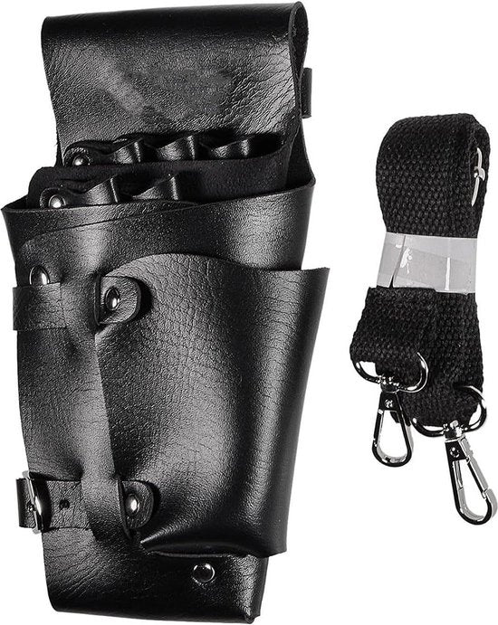 Holster per parrucchieri, artisti del trucco e stilisti - Accessorio per capelli - Pratico - Professionale - Tasca per parrucchieri - Holster per forbici - Pelle PU - Accessorio per capelli - Con cinturino per spalla