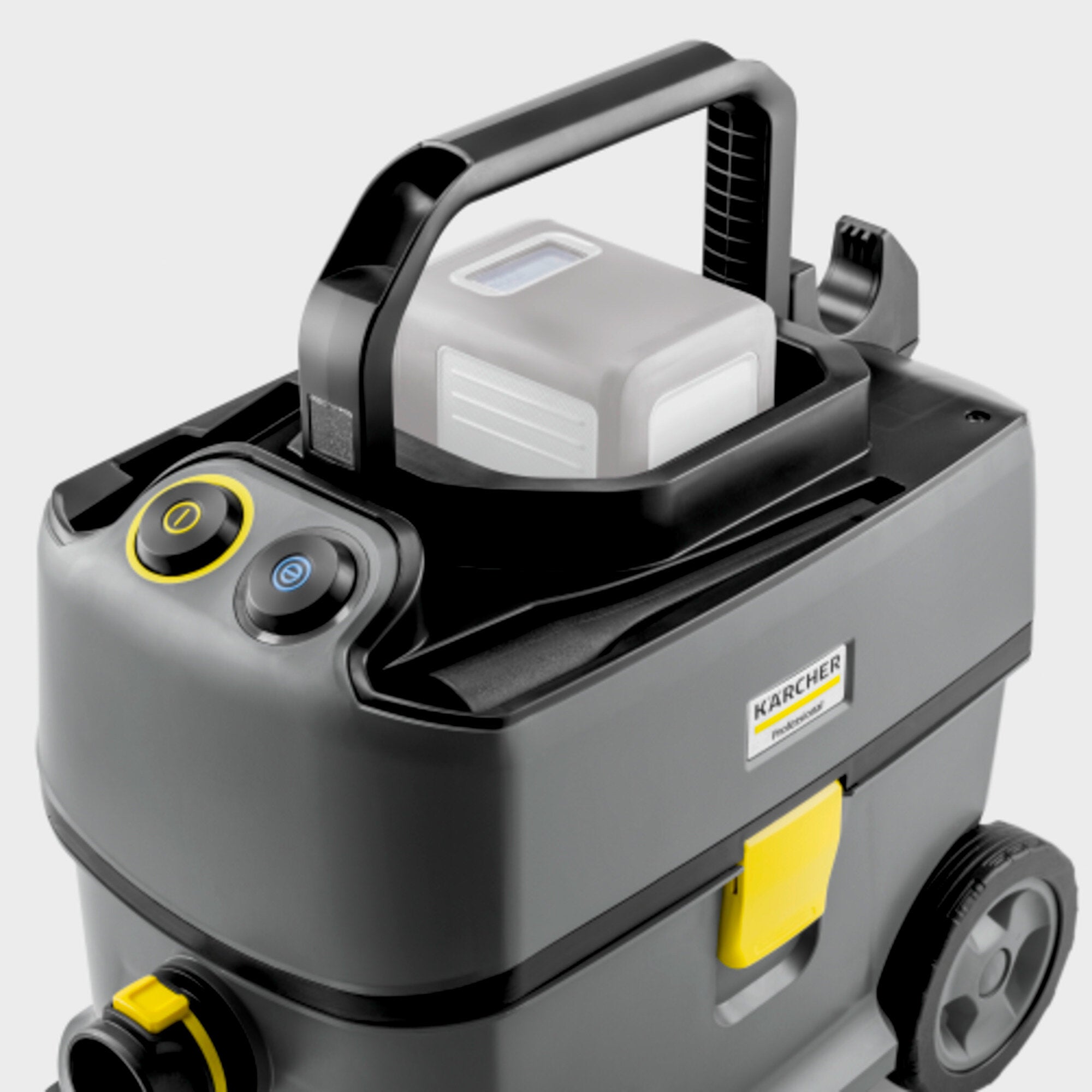 KARCHER Aspirapolvere Professionale a batteria T 10/1 Bp - Capacità del contenitore: 10 l - Materiale vano di raccolta: Plastica con materiale riciclato  - Rumorosità: 57 dB(A)