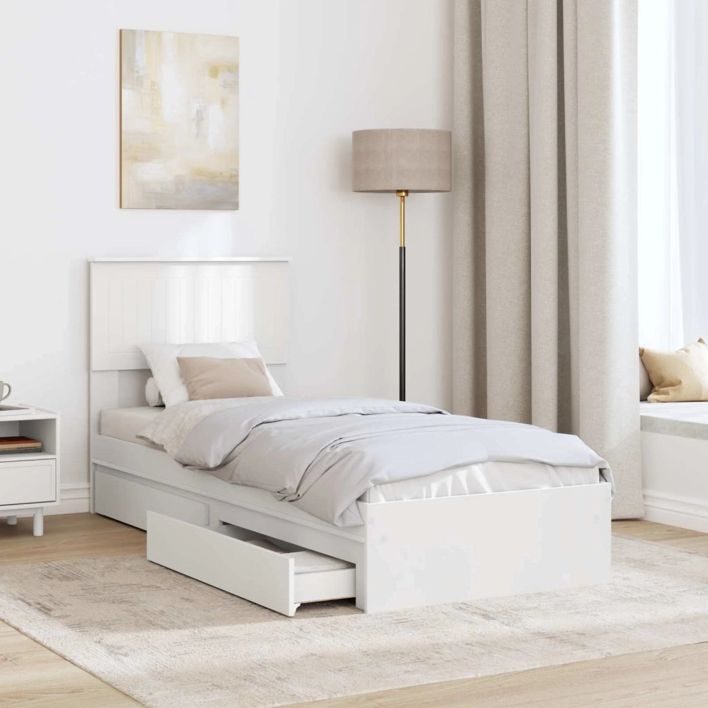 Letto con Contenitore Bianco 75 x 190 cm Legno multistrato
