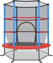 Trampolino Elastico Bambino in Acciaio, Tappeto Elastico Bambini da Esterno e da Interno, con Rete e Cusicnetti Antiscivolo（Blu)