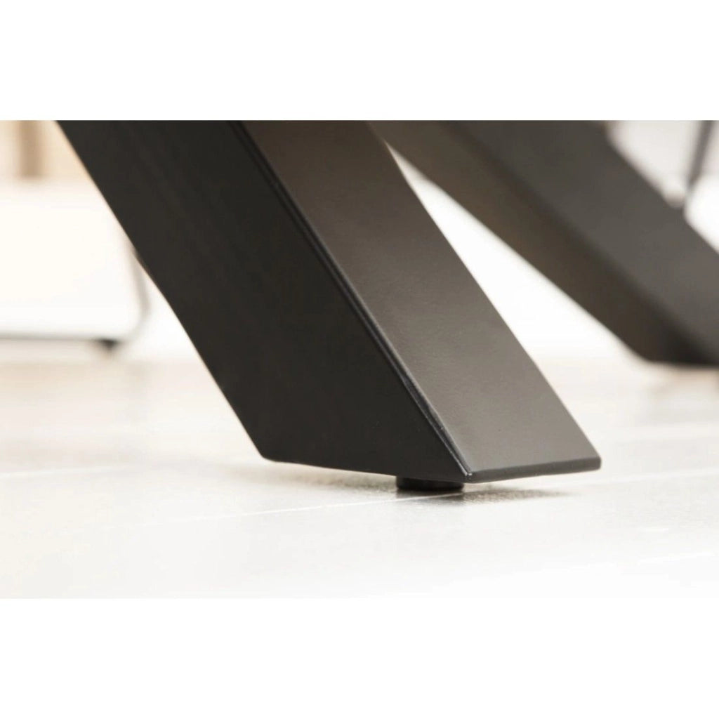 Tavolo da pranzo SOLARA 200 cm – Piano in legno massiccio e metallo nero