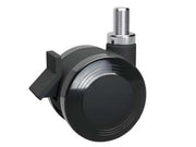 RUOTE ANTITRACCIA IN POLIURETANO CON PERNO GIREVOLE E FRENO 172BISB- - ø mm.50 perno ø mm.10x15 mm.58h port.kg.45 - 4 pezzi AVO