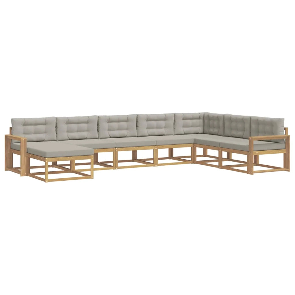 Set di divani da esterno 8 pz Bianco e Grigio Chiaro 3386870